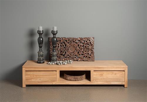 Trendy TV-Meubel 180cm Teak twee lades - open vak