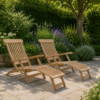Teak deckchair Oxford