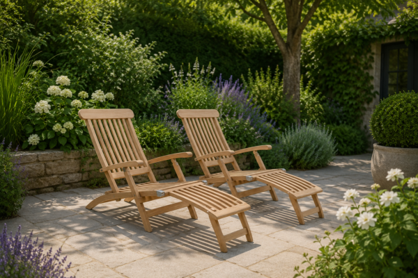 Teak deckchair Oxford