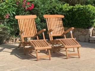Teak Deckchair VIP set van 2