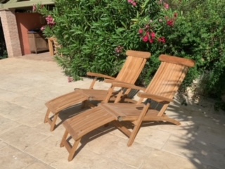 Teak Deckchair VIP set van 2