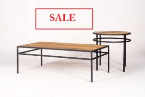 Banjar salontafel set van 2 Metal Teak