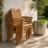 Sabah Teak Tuin Stapelstoel set van 4