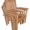 Sabah Teak Tuin Stapelstoel set van 4