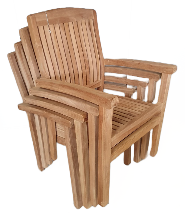 Sabah Teak Tuin Stapelstoel set van 4