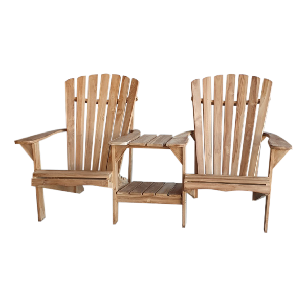 Bearchair Tuinbank Teak met Tafeltje los te koppelen