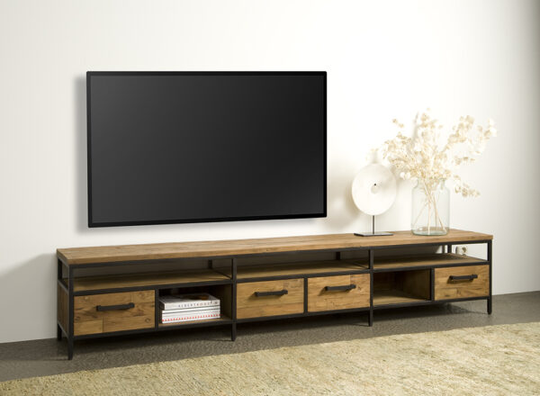 Livorno Teak tv meubel 4 lades 240cm