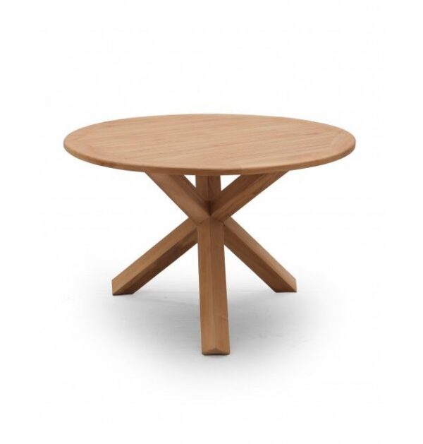 Teak tuintafel rond met kruispoot ø 120 cm