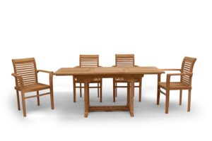 q7w2e9r4t1z.online Tuinset 5 delig tafel uitschuif 150 - 200 Langkawi stapelstoel