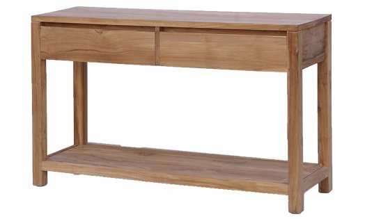 Teak side table Corona 2 lades