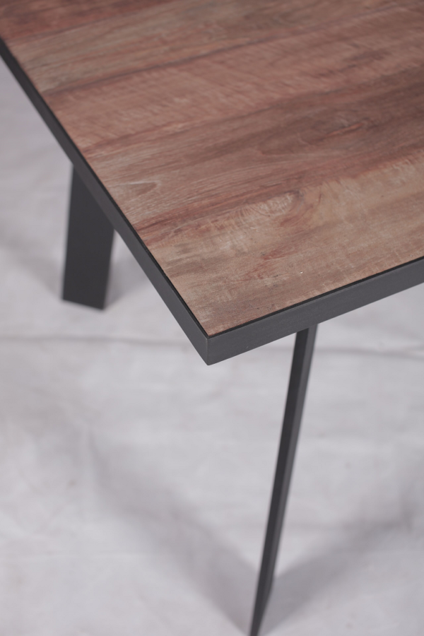 Metal teak eetkamertafel Banjar 225 cm