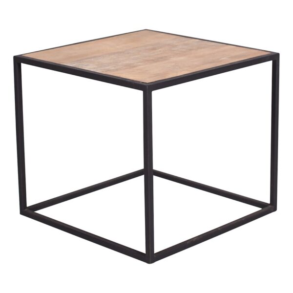 Metal teak bijzettafel Banjar 45 cm