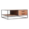 Metal teak salontafel Banjar 100 cm vierkant