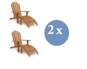 Teak Bearchair set van 2