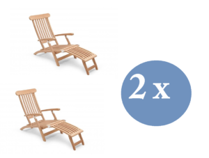 Teak Deckchair Oxford set van 2