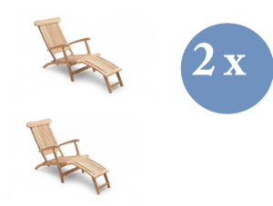 Teak Deckchair VIP set van 2