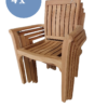 Toba Teak Tuin Stapelstoel set van 4