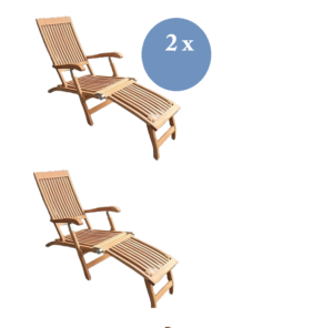 Teak Deckchair Chelsea Set van 2