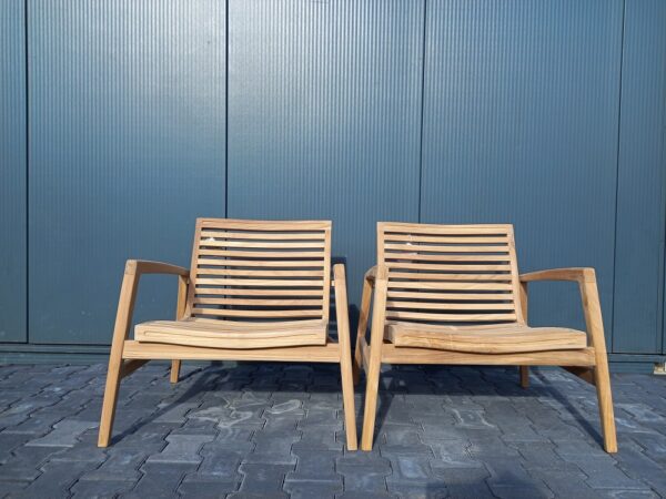 Malakka Teak Loungefauteuil Set van 2