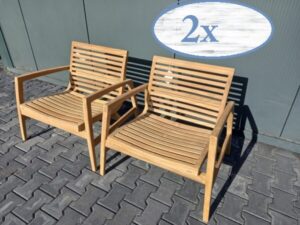 Malakka Teak Loungefauteuil Set van 2