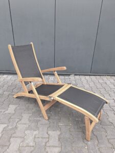 Serini Teak Textilene deckchair zwart