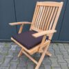 Teak Bistro Tuinset Ø 80cm klapstoel Bali met armleuning