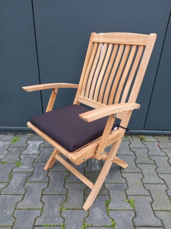 Teak Bistro Tuinset Ø 80cm klapstoel Bali met armleuning