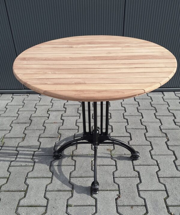 Teak Bistro Tuinset Ø 80cm klapstoel Bali met armleuning