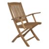 Teak Bistro Tuinset Ø 80cm klapstoel Bali met armleuning