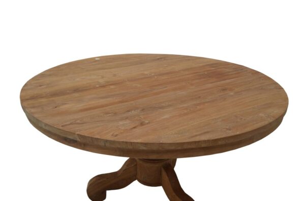 Ronde Teaktafel Dengkleh 120cm bolpoot