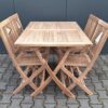 Summer Garden Teak Tuinset Texas 4 klapstoelen Kentucky Klaptafel 130×80