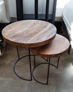 Balloe Teak bijzettafel set van 2