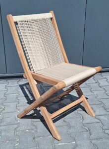 Lombok Teak Klapstoel met jute touw