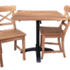 Teak Klaptafel 80x80 cm Set met 2 Mariotto Stoelen